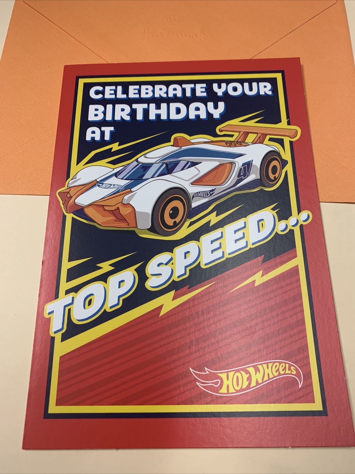 Happy Birthday Hot Wheels Son Nephew Grandson Kids 5”x7” Hallmark Greeting Card