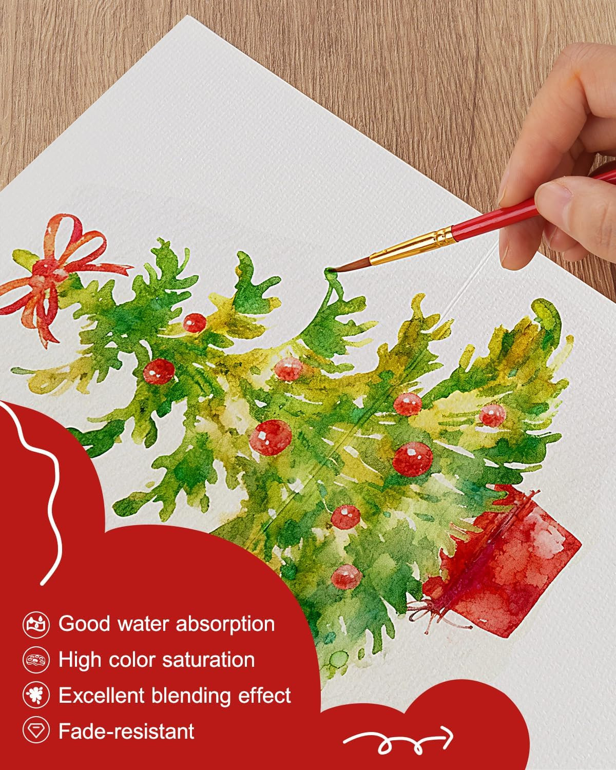 Watercolor Cards and Envelopes Set – 50 Folded 5X7 Inch Blank Heavyweight Paper