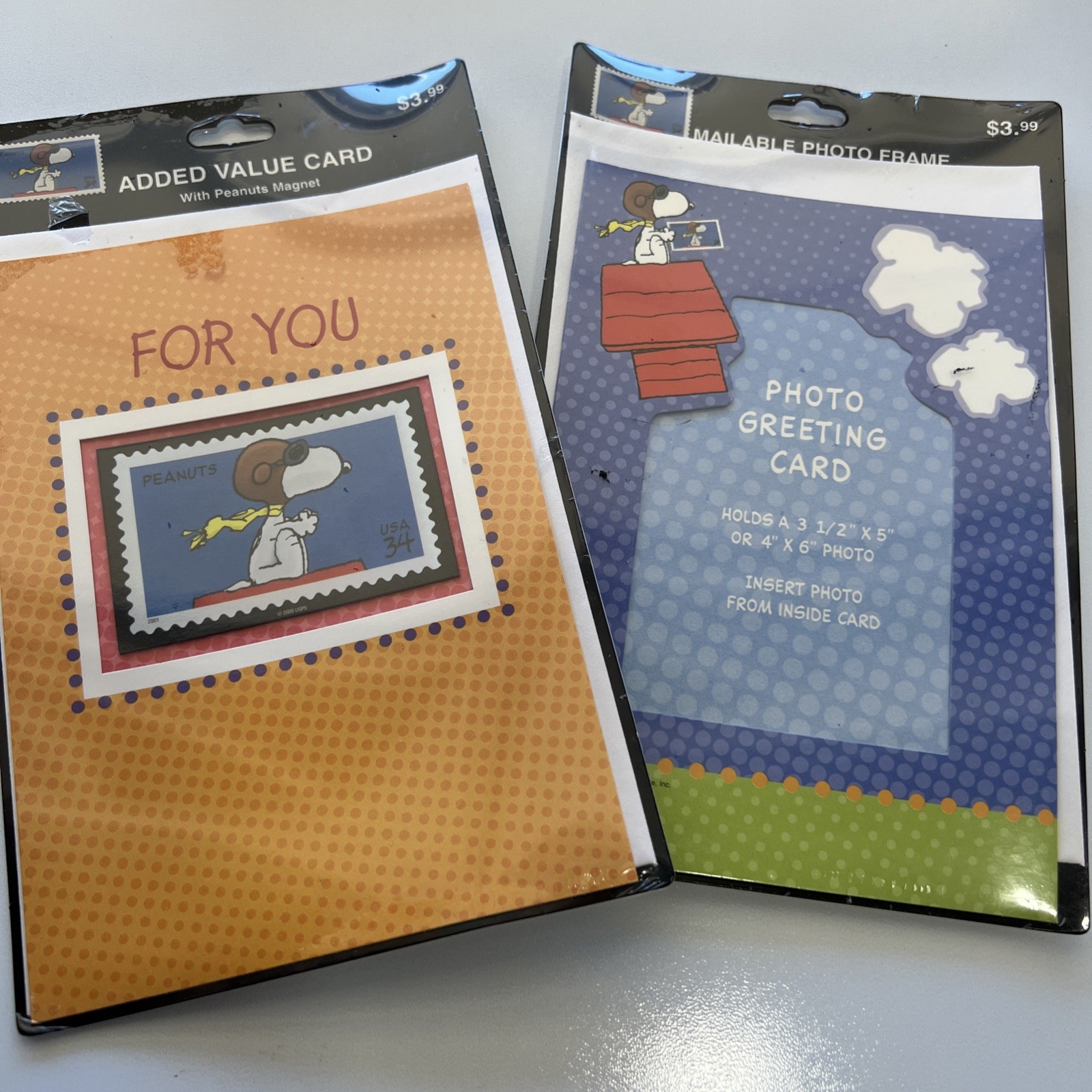 New Peanuts Snoopy Added Value Card w/ Peanuts Magnet 2001 USPS Card Set