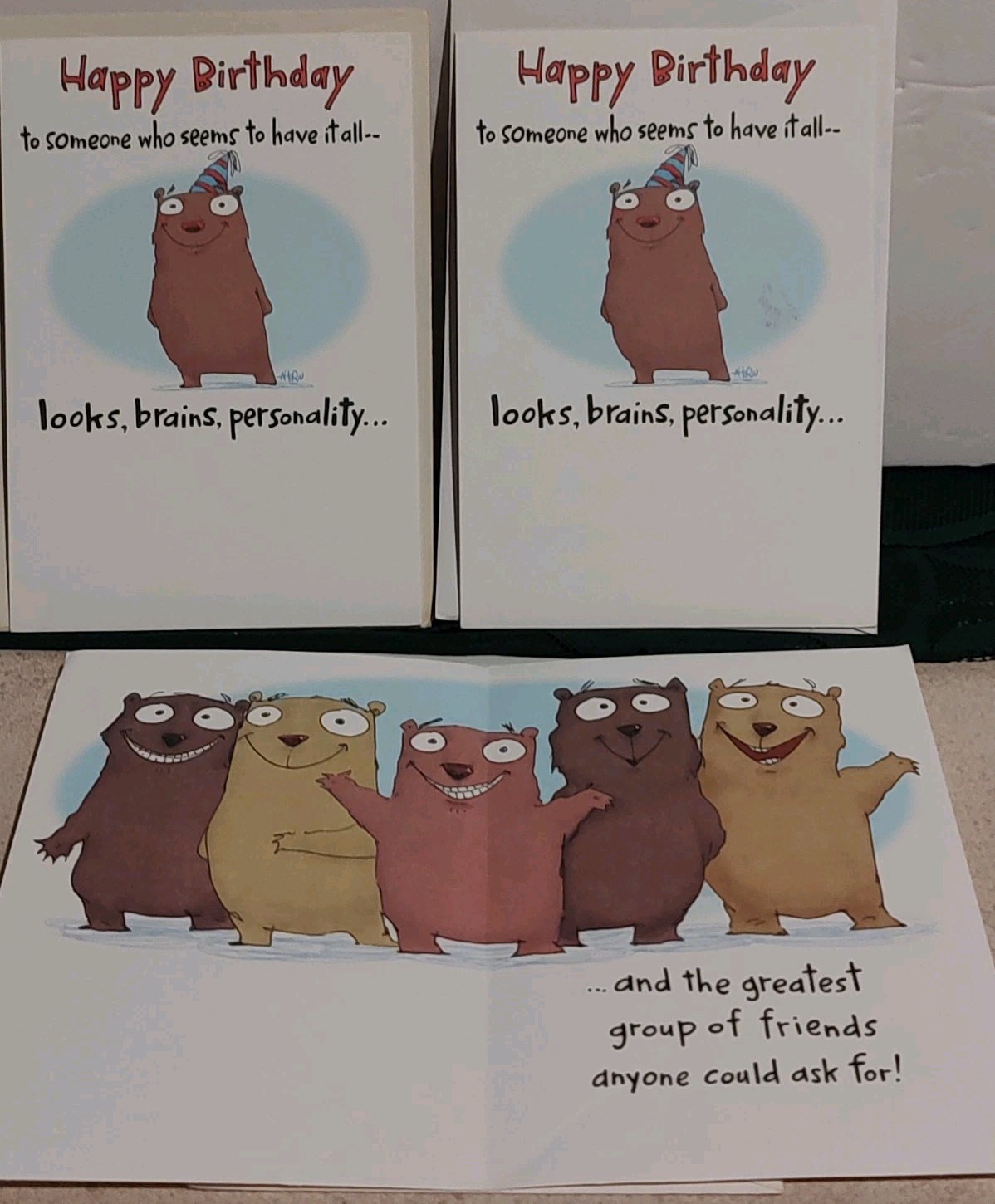 Vtg Lot 3 Hallmark Shoebox Friendship Greeting Cards with Envelopes 5″x7″ USA