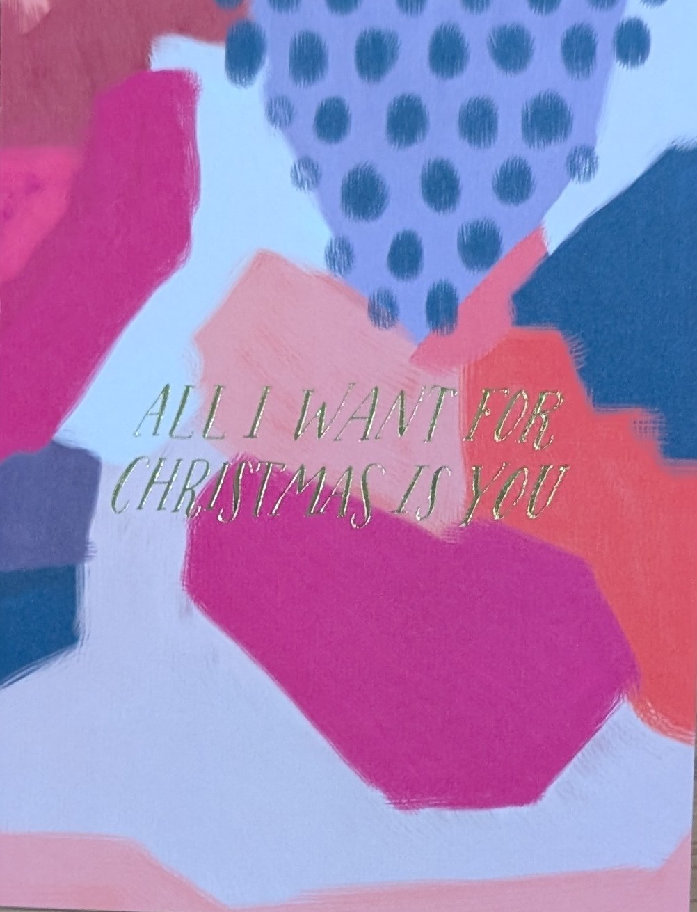 Antiquaria Abstract Christmas Greetings Blank Card, 4.25″ x 5.5″
