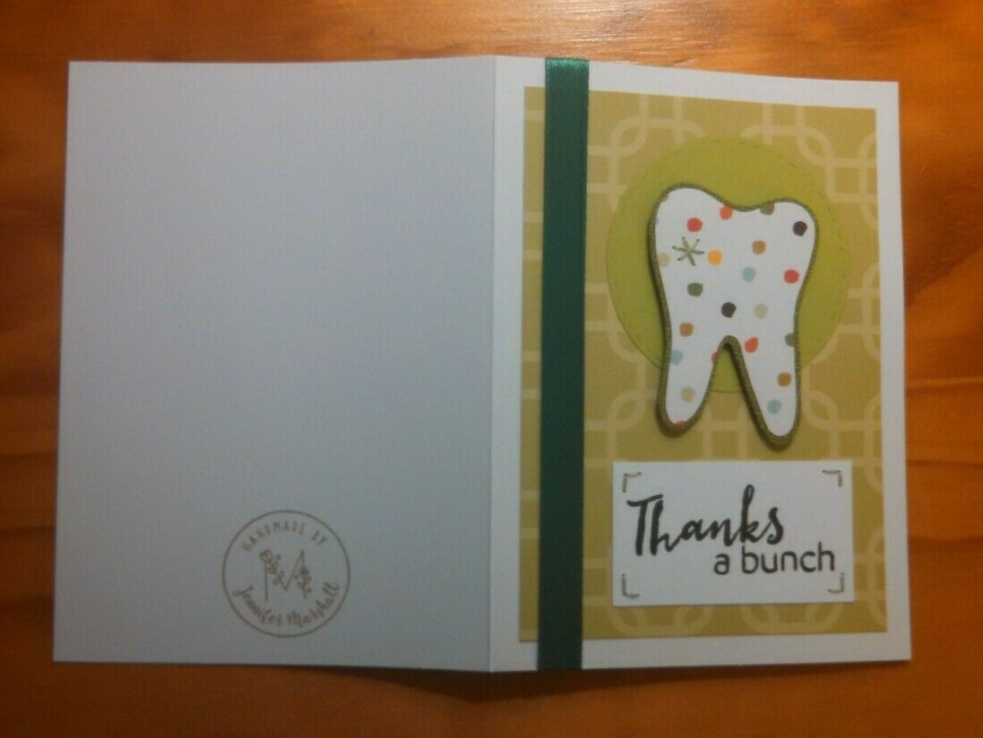 Handmade Dentist or Tooth greeting card – Thank You, Get Well, multiple colors