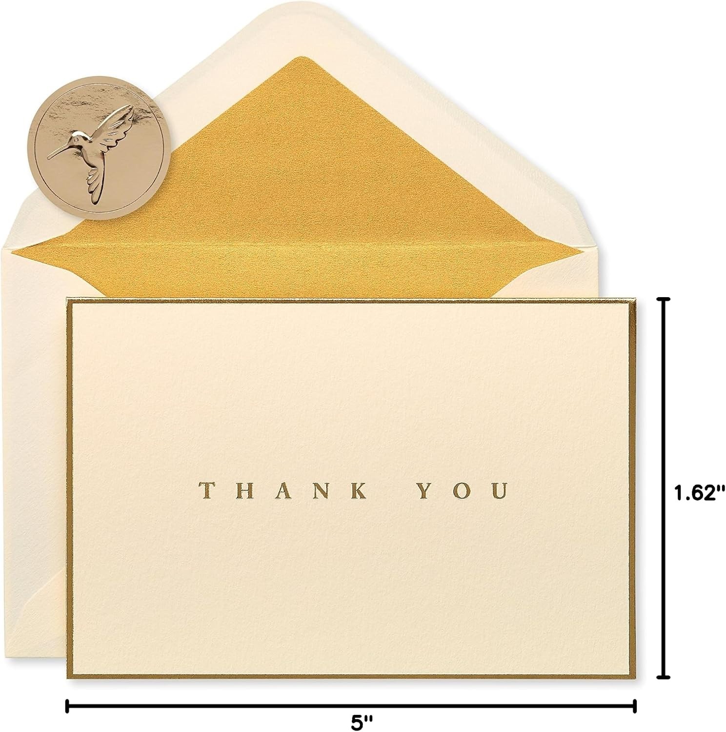 Elegant Gold Border Thank You Notes