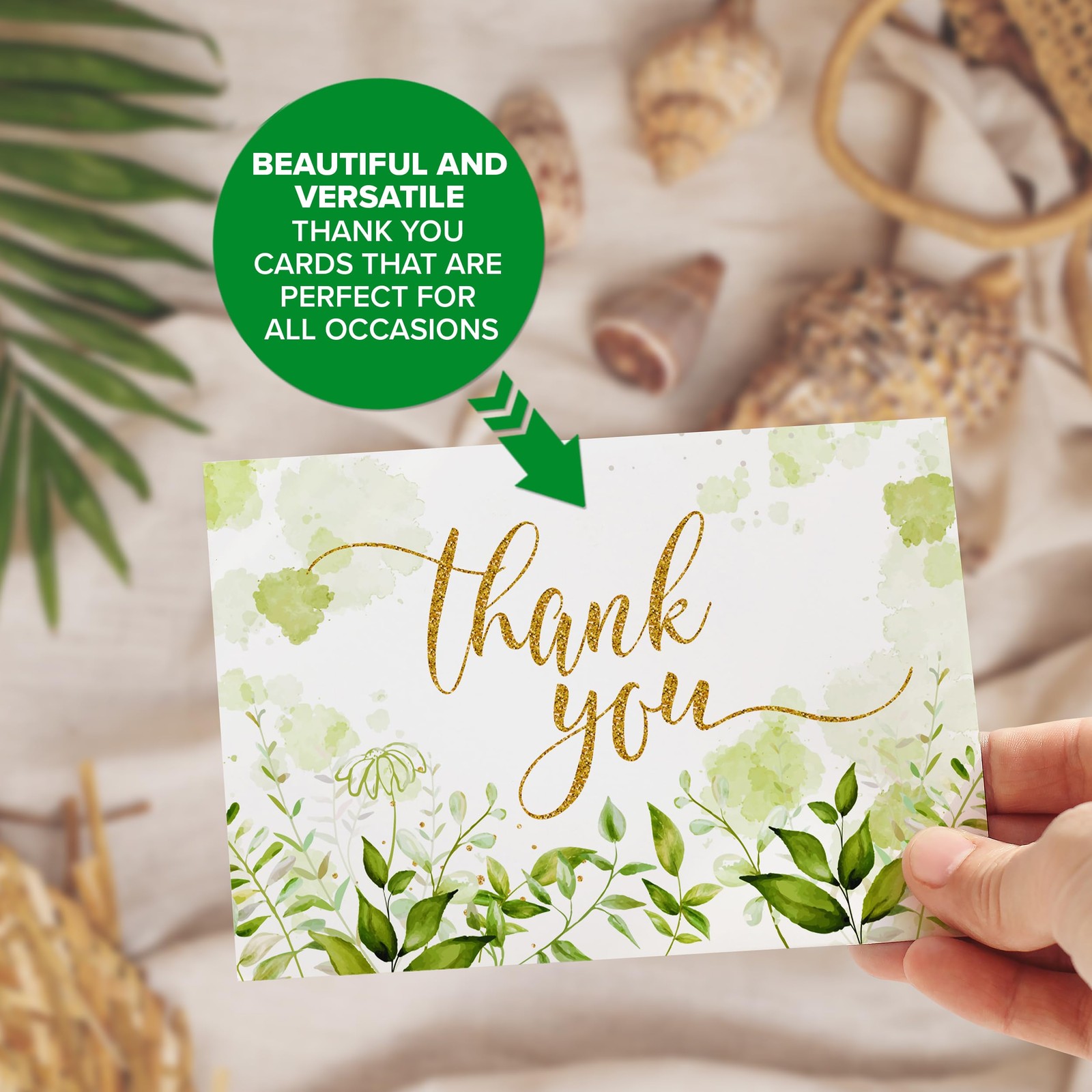 Decorably 24 Pack Glittery 6x4in Assorted Thank You Cards 6×4 inches, Glitter