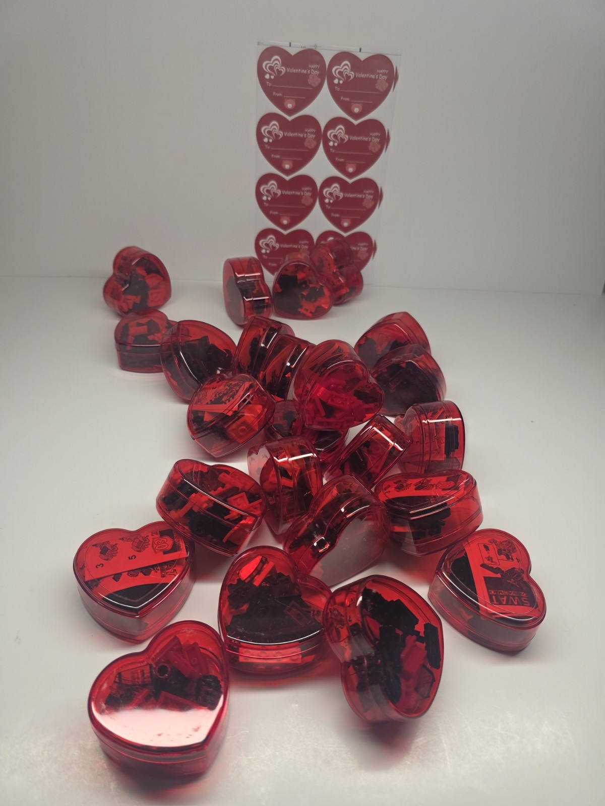 Valentines Day Gifts for Kids, 24 Pack Car Building Blocks with Card Stickers