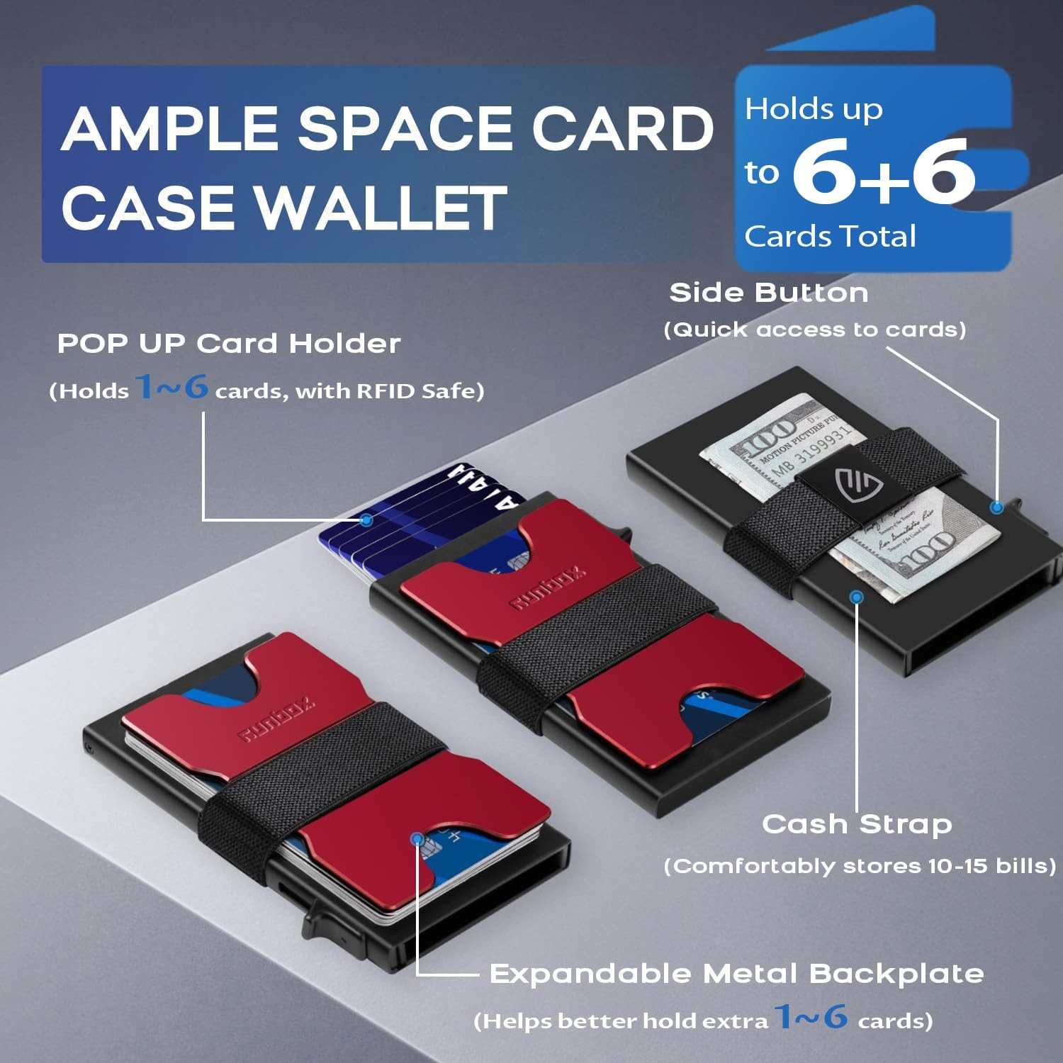 RUNBOX Slim Card Holder Wallet for Men, Minimalist RFID Blocking Wallet with …