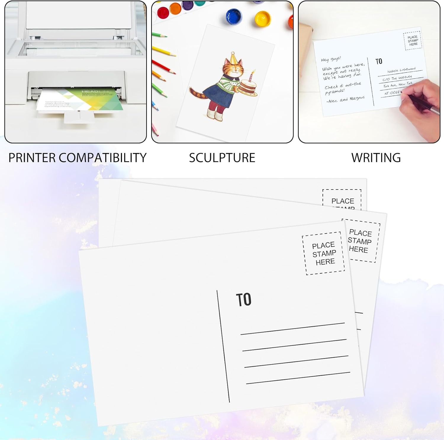 Utron 94PCS Blank Postcards for Mailing, 300 GSM Postcard 4 x 6 inches, White