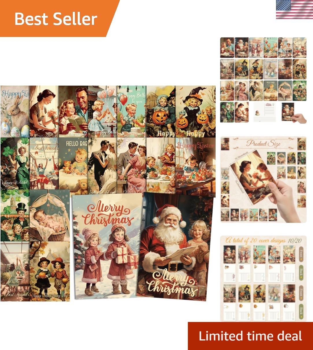 80 Pcs Vintage Many Occasion Cards 4 x 6 Inch Assorted Postcards Greeting Car…
