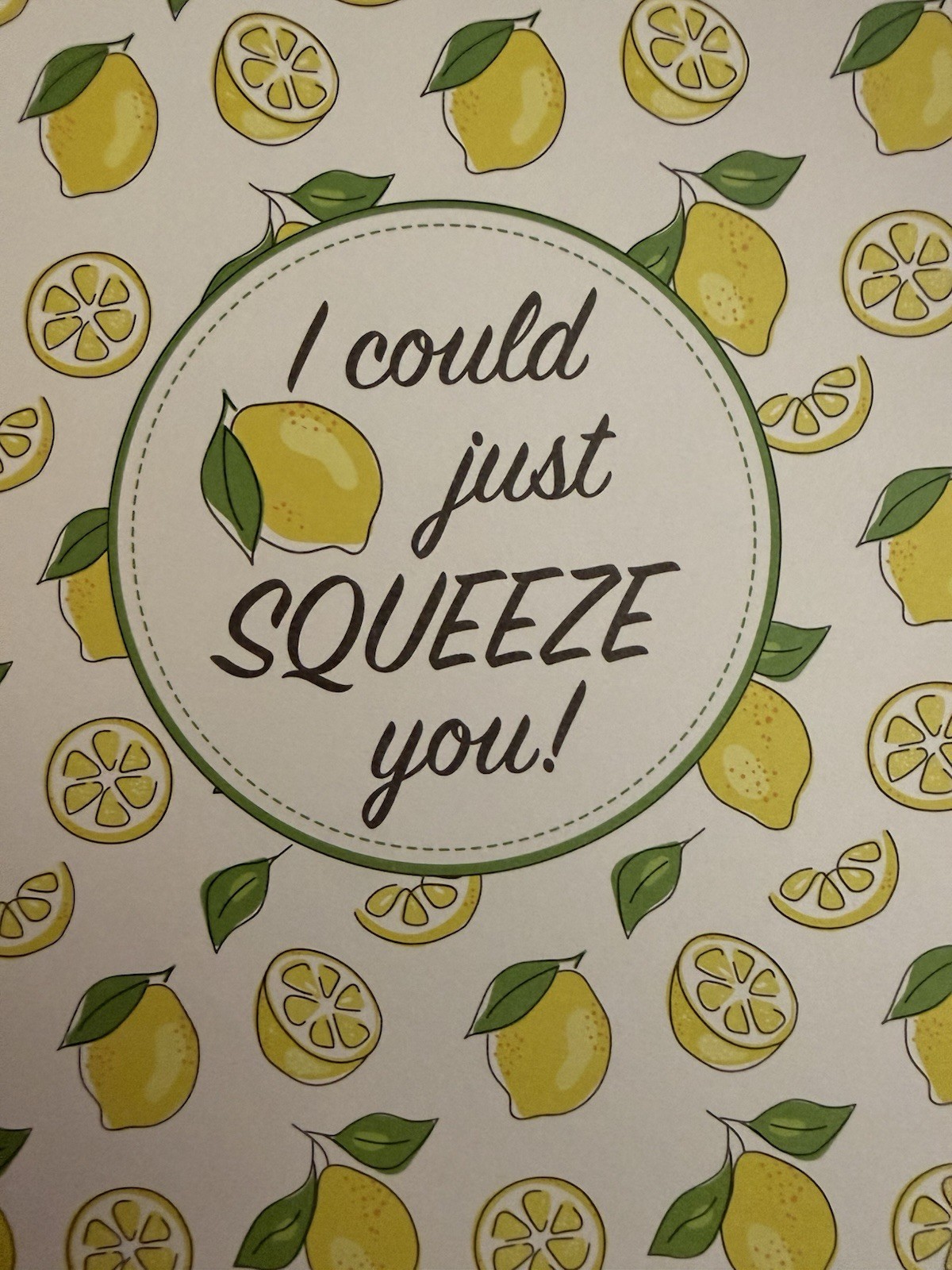 “I could just SQUEEZE You!” – BLANK Inside – 5″ X 7″
