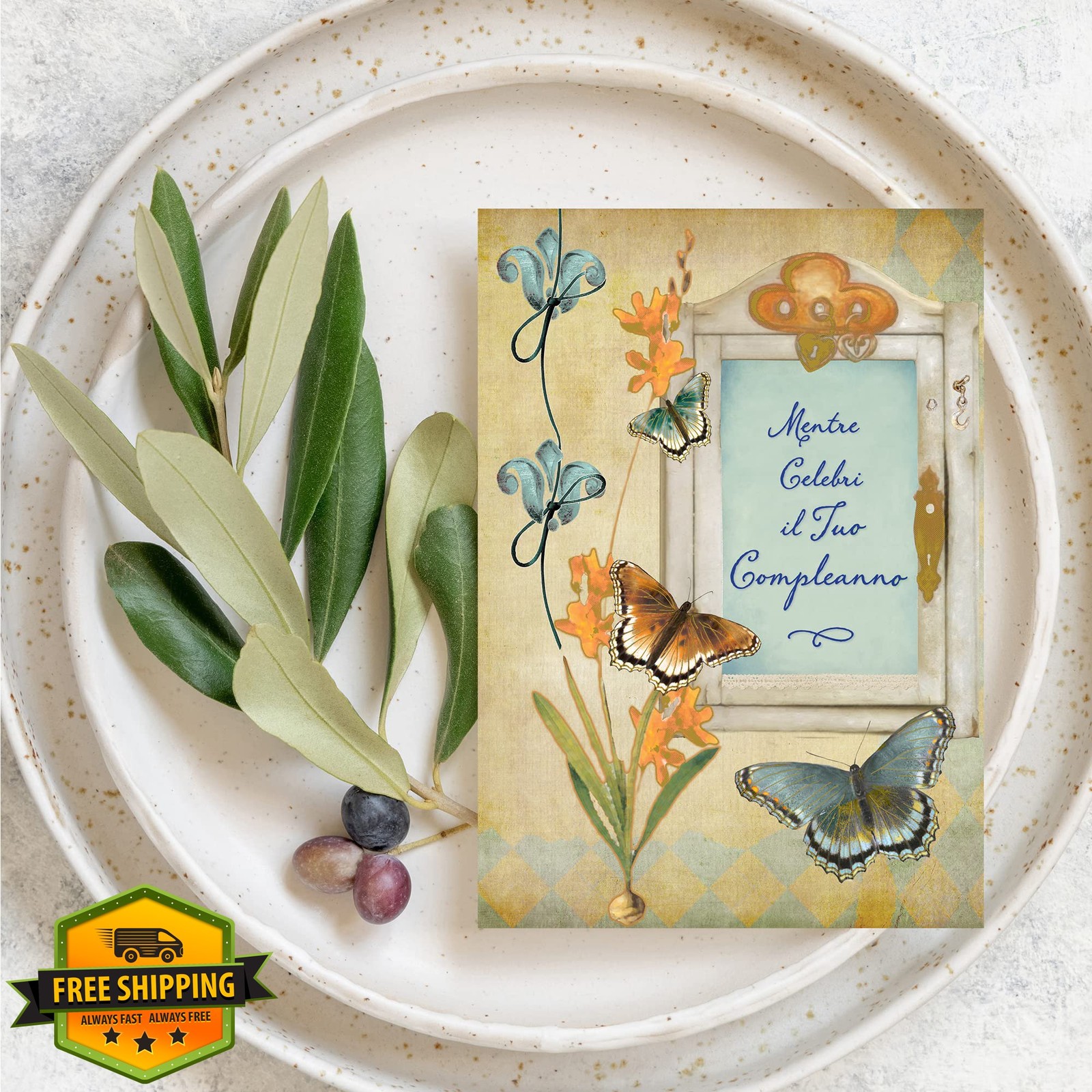 Designer Greetings Italian Birthday Cards 6PK