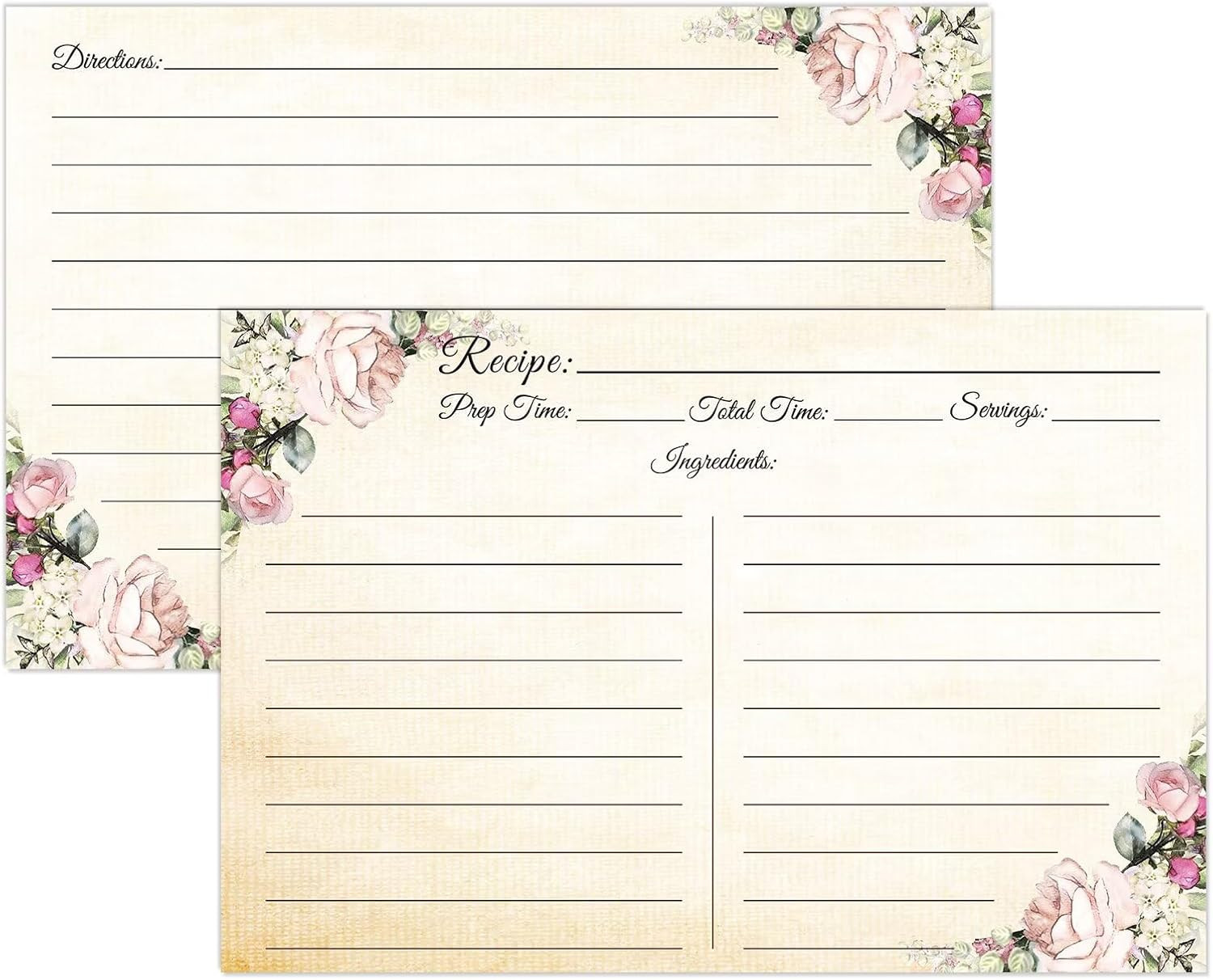 Premium Double-Sided Recipe Cards 4×6 – 60 PCS Blank for Wedding, Bridal Shower,