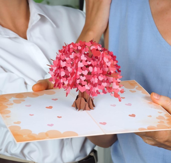 3D Heart Tree Pop-Up Card for Valentine’s Day, Anniversaries & Special Occasions