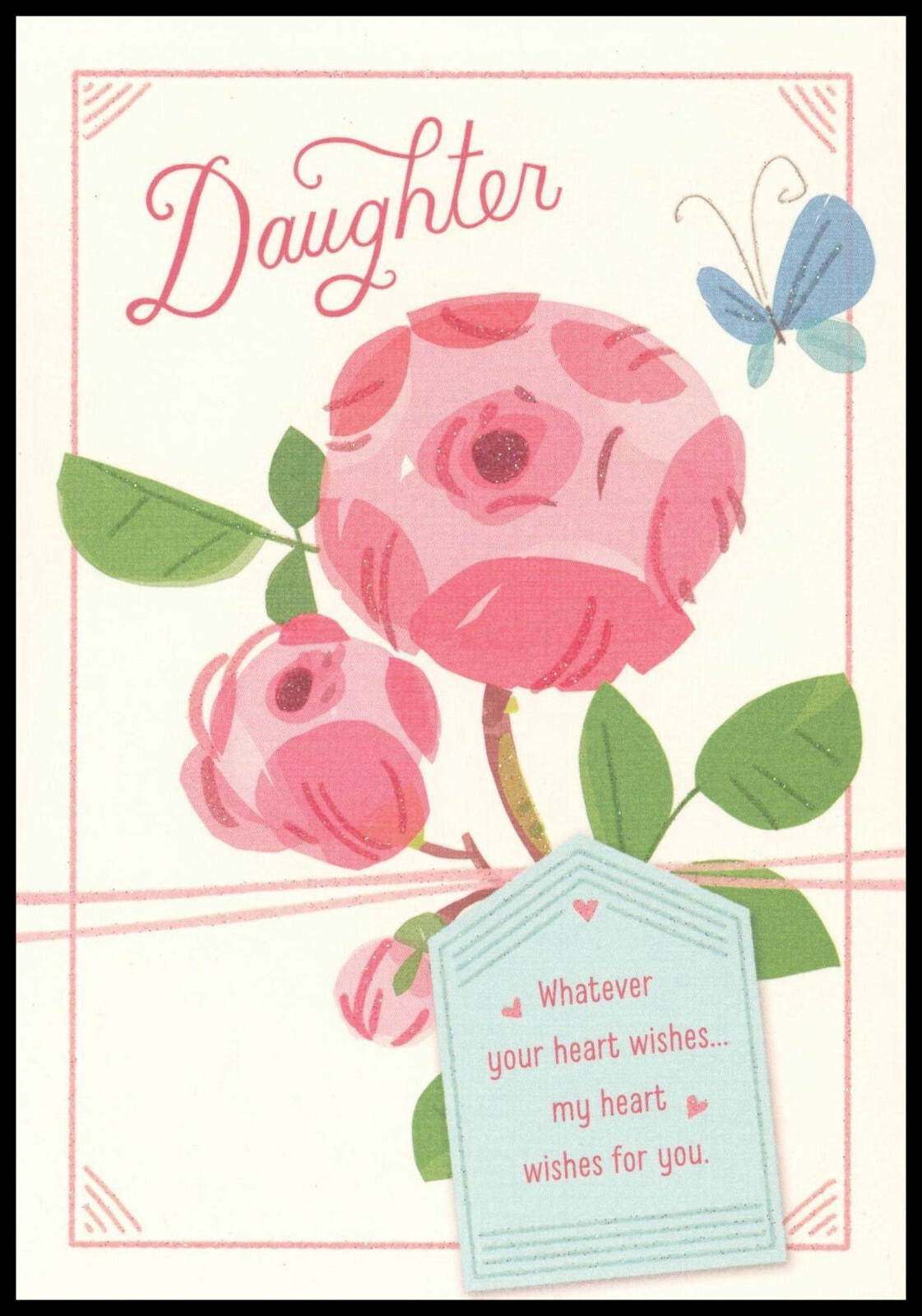 Greeting Card – Butterfly Flower – For Daughter – Birthday – 0020