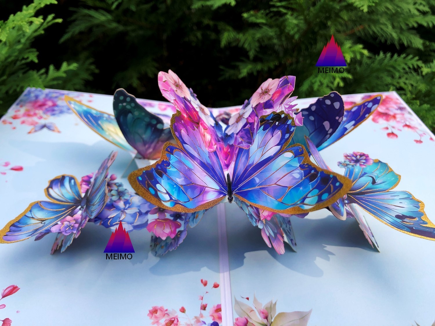 3D Pop Up Greeting Card Butterflies Flowers Birthday Mother’s Day Anniversary