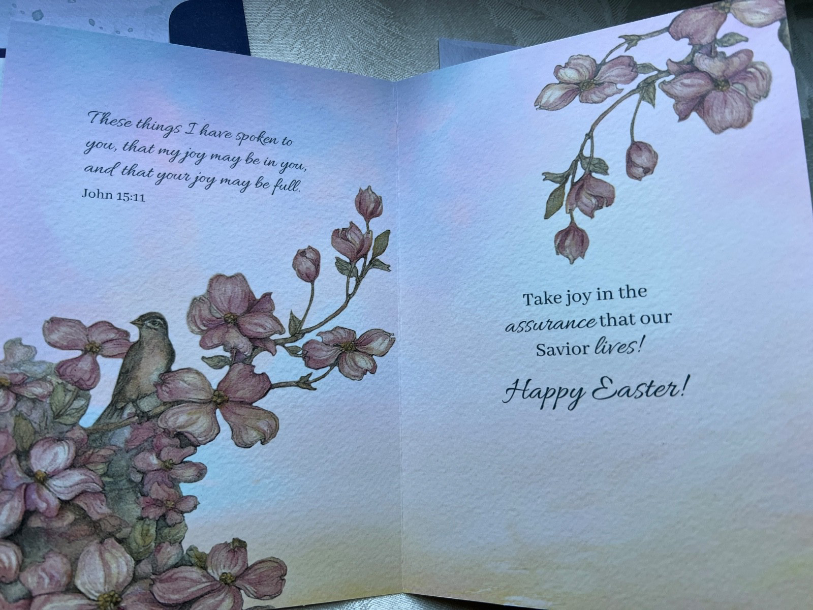 His Delight 5 Easter & 1 Christmas Greeting Cards.