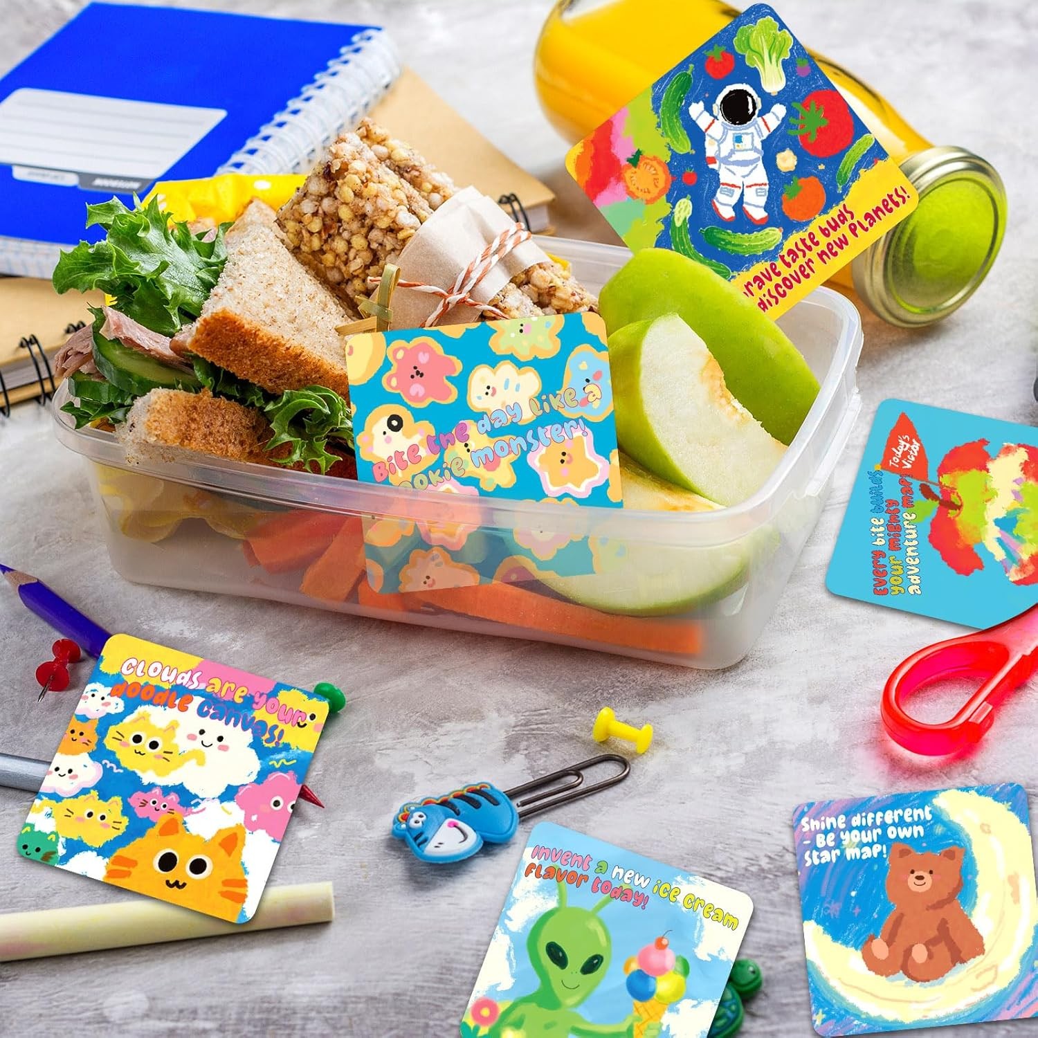60 Lunchbox for Kindergartners Motivational, Inspirational Thinking of Cards