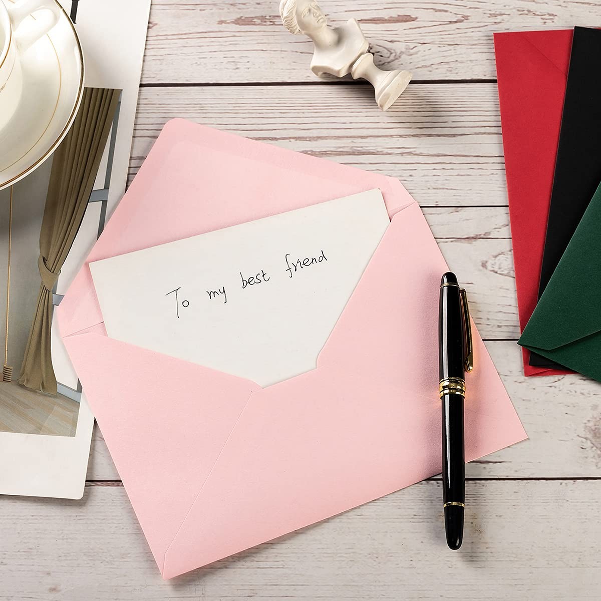 100 PCS A7 Colorful Envelopes Greeting Invitation Cards Red 5.24×7.24 Inch