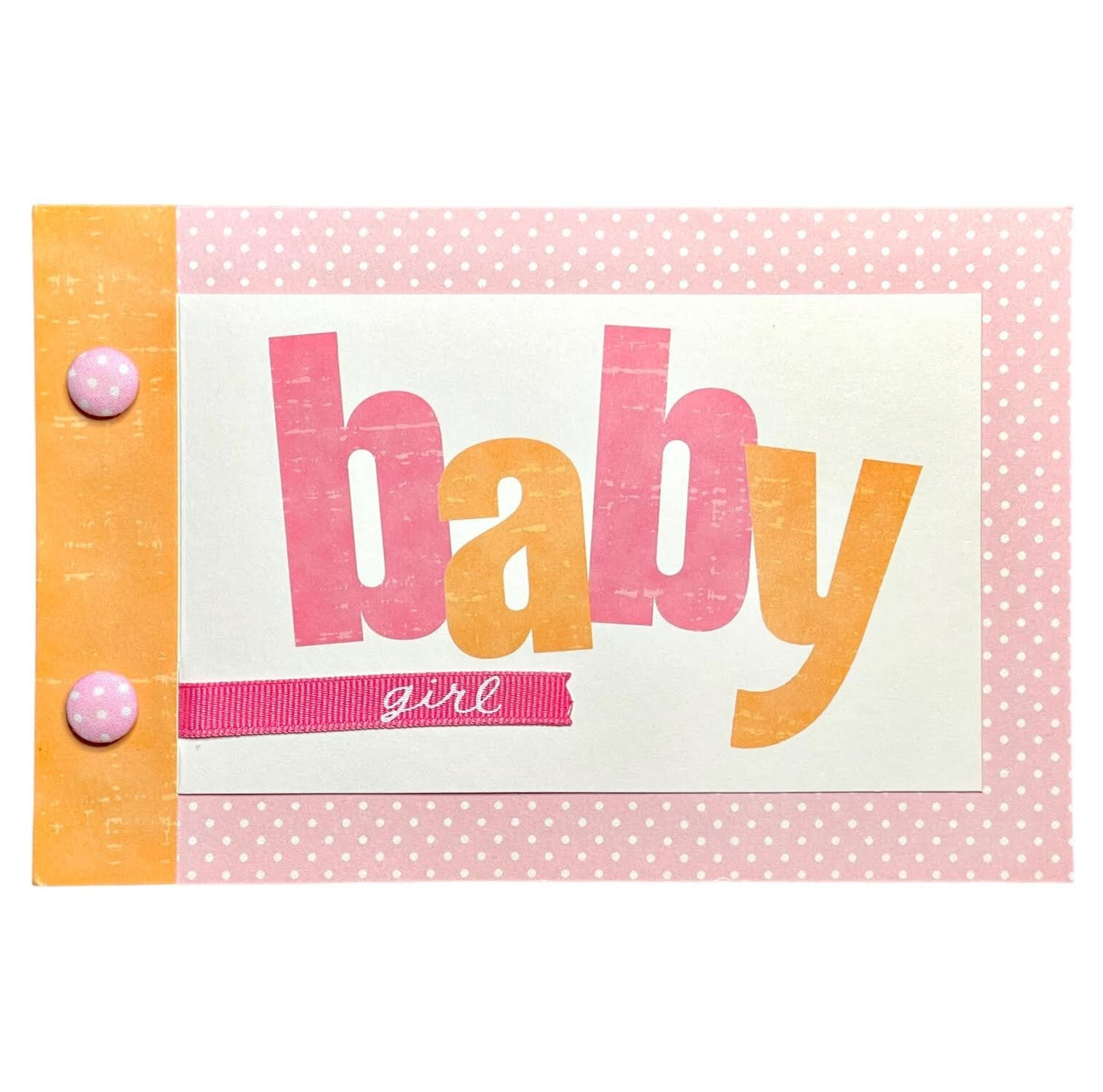 Playful NEW BABY GIRL CONGRATS Card, Polka Dots by American Greetings + Envelope