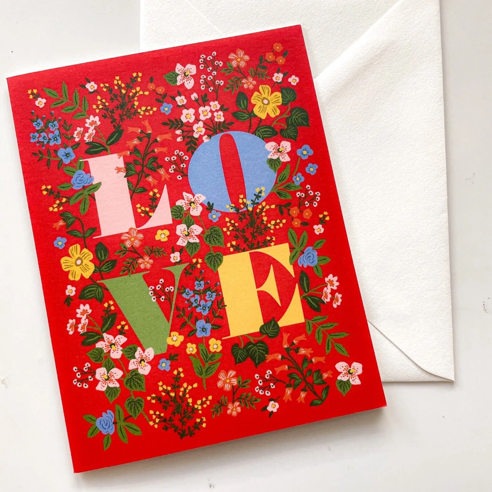 RIFLE PAPER CO. Greeting Card & Envelope “MAYFAIR” Love Floral (Blank A2)