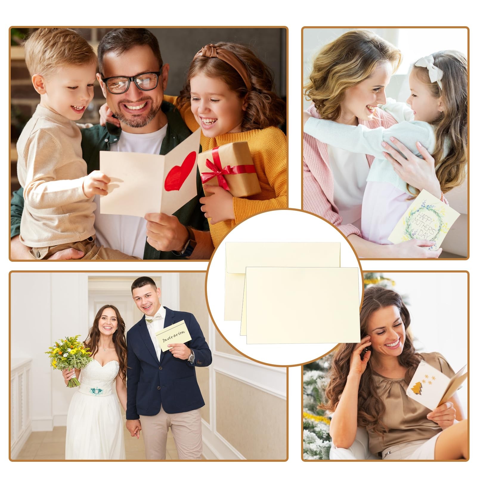100 Packs Cream Blank Greeting Cards with Envelopes 5 x 7 Heavyweight Folded …