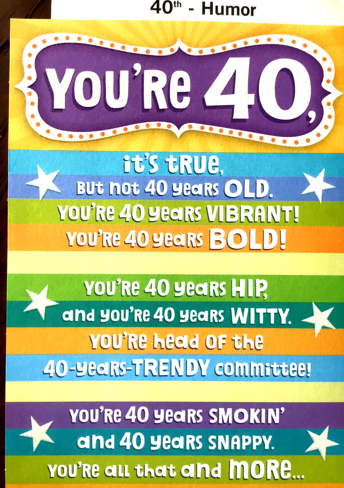 FUNNY 40TH BIRTHDAY Cards AGE 40 for Friend or Family Hallmark 16 choices 40A