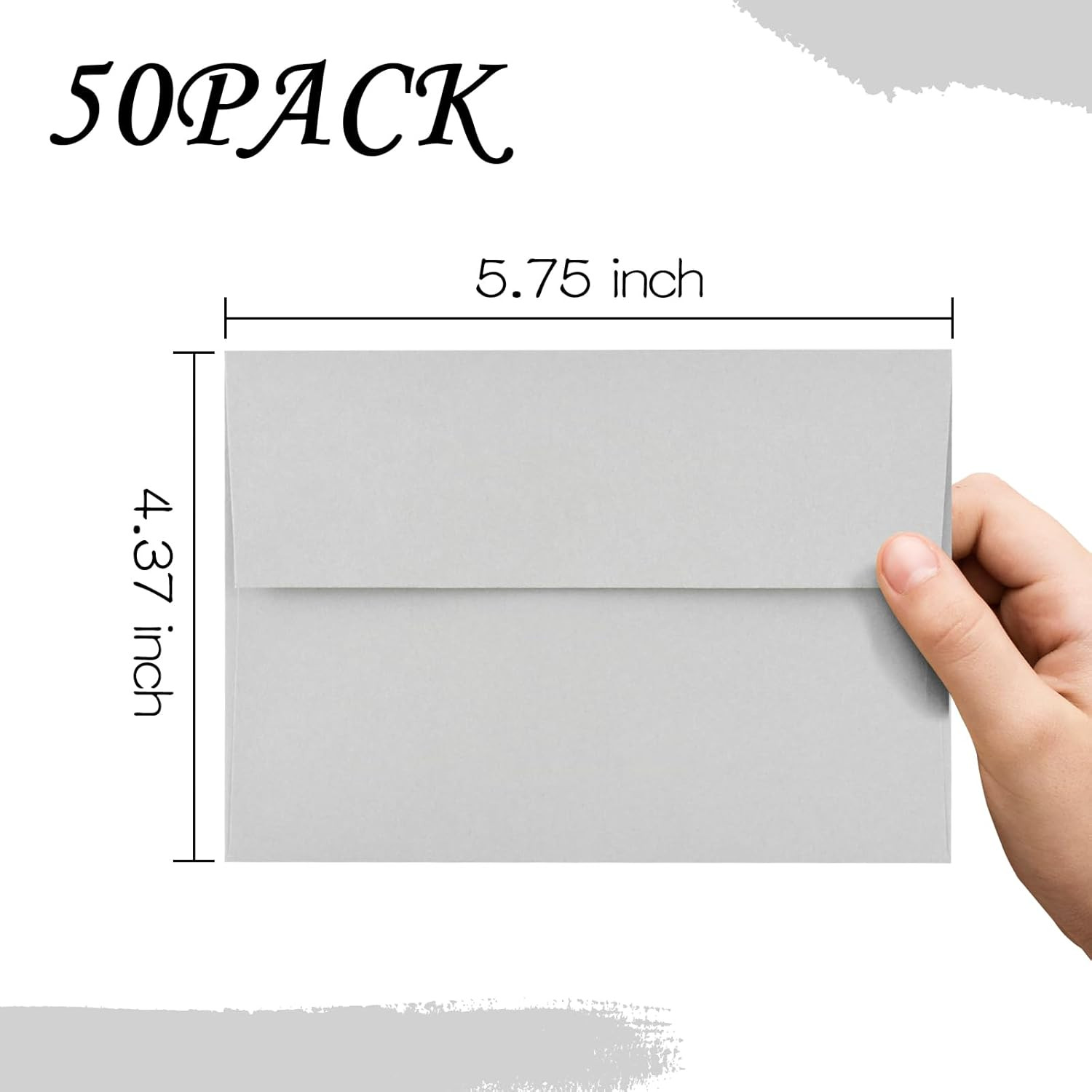 50 Pack A2 Envelopes for Invitations,4.37X5.75 Inches,4X5 Envelope Gray Self Sea