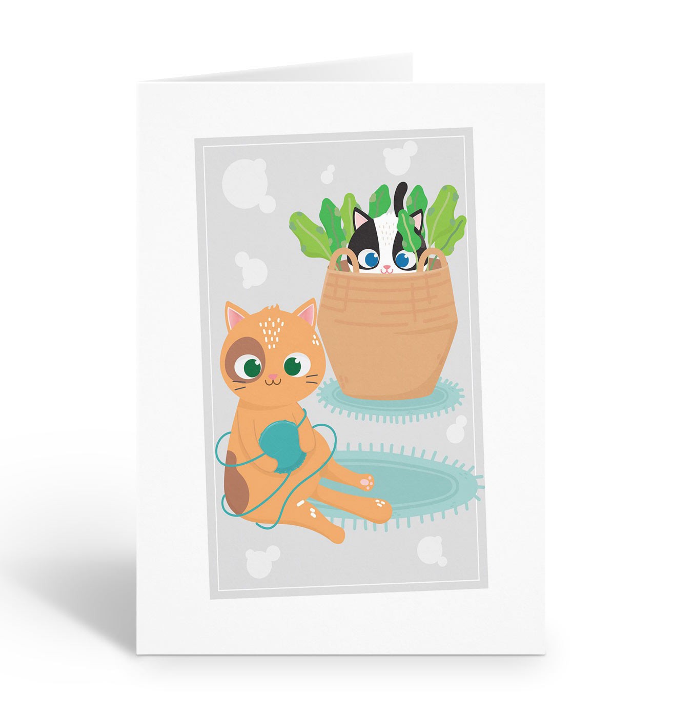 Playful Cats Blank Note Cards – 10 Cards w/Envelopes – Size 4.25″ x 5.5″
