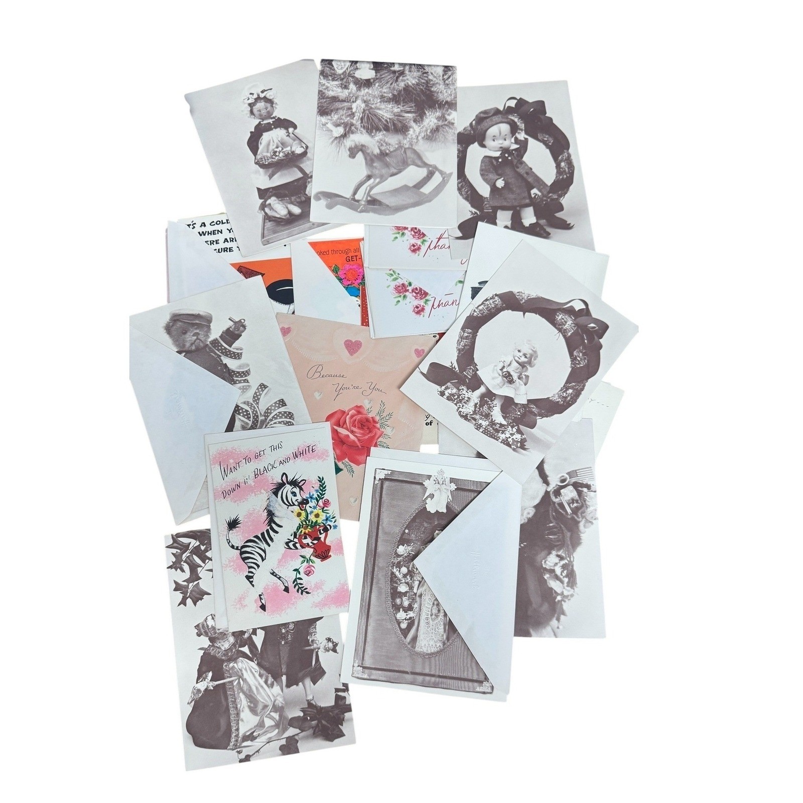 3lbs Vintage Greeting Card Lot Mixed Occasions Birthday Get Well Thanks Ephemera