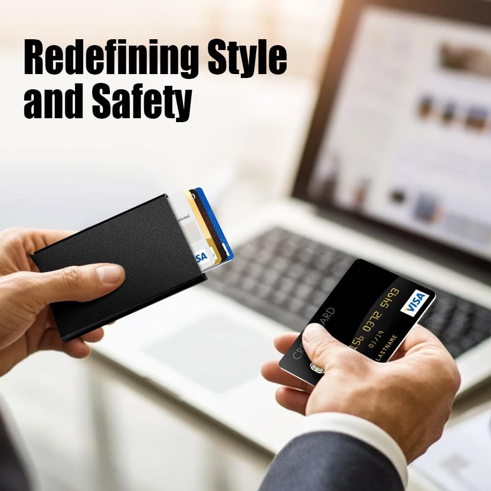 Slim Minimalist Wallet, Front Pocket Wallets, RFID Blocking, Credit for Men-B…