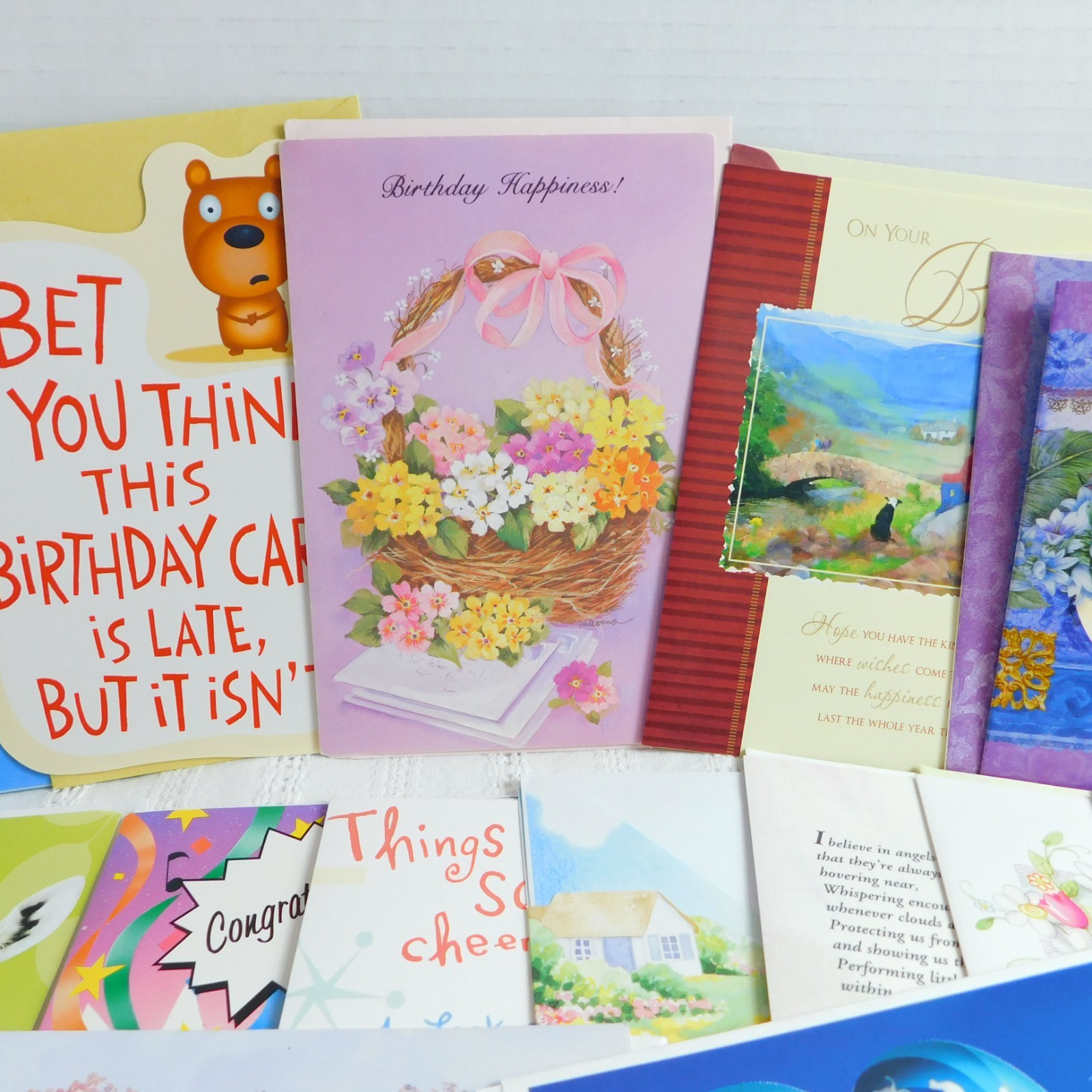 Variety Lot of 55 GREETING CARDS Birthday Thank You, Get Well, Blank, Wedding +