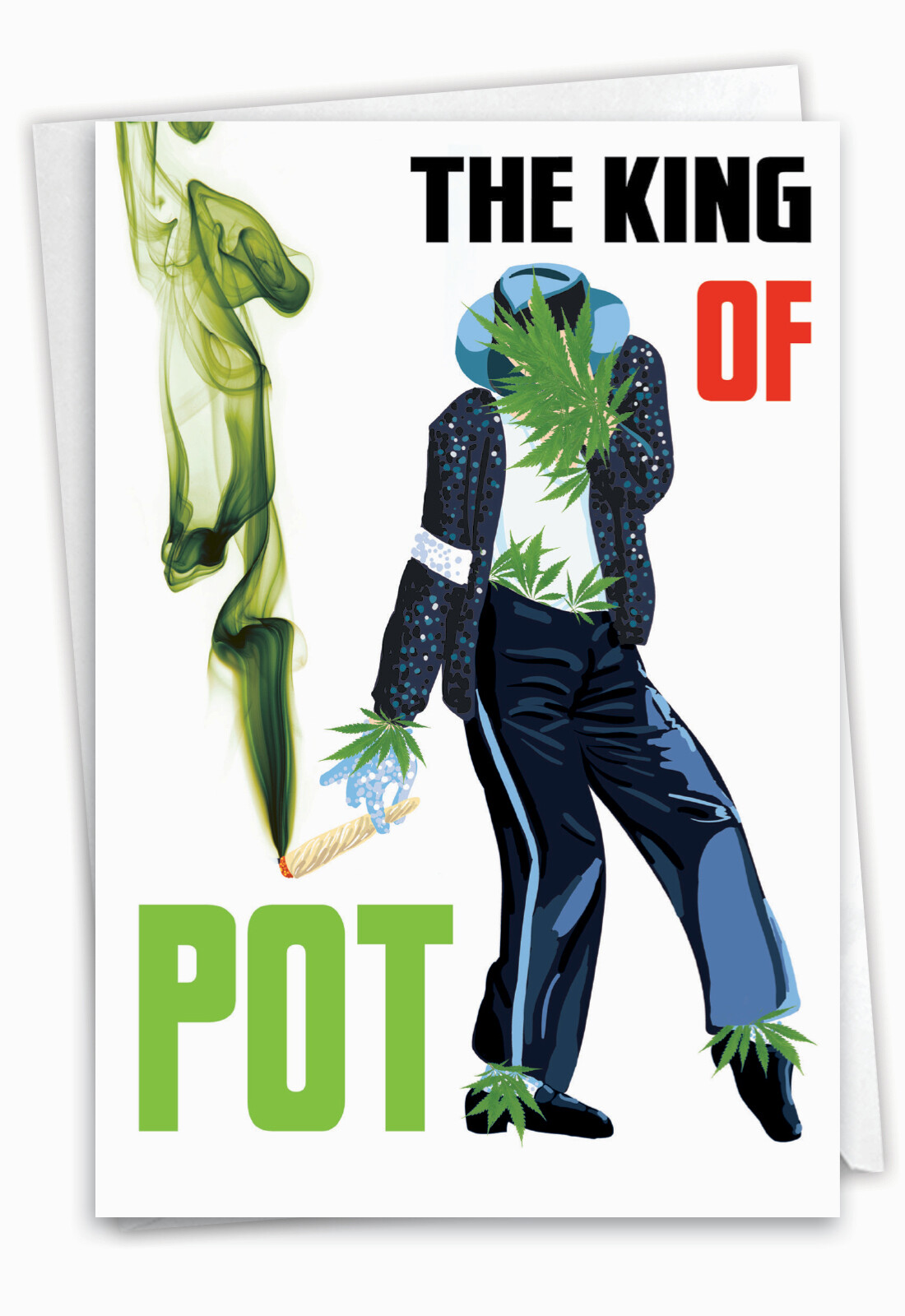 1 Funny Birthday Greeting Card – Bday King of Pot – Envelope Included, US-Made