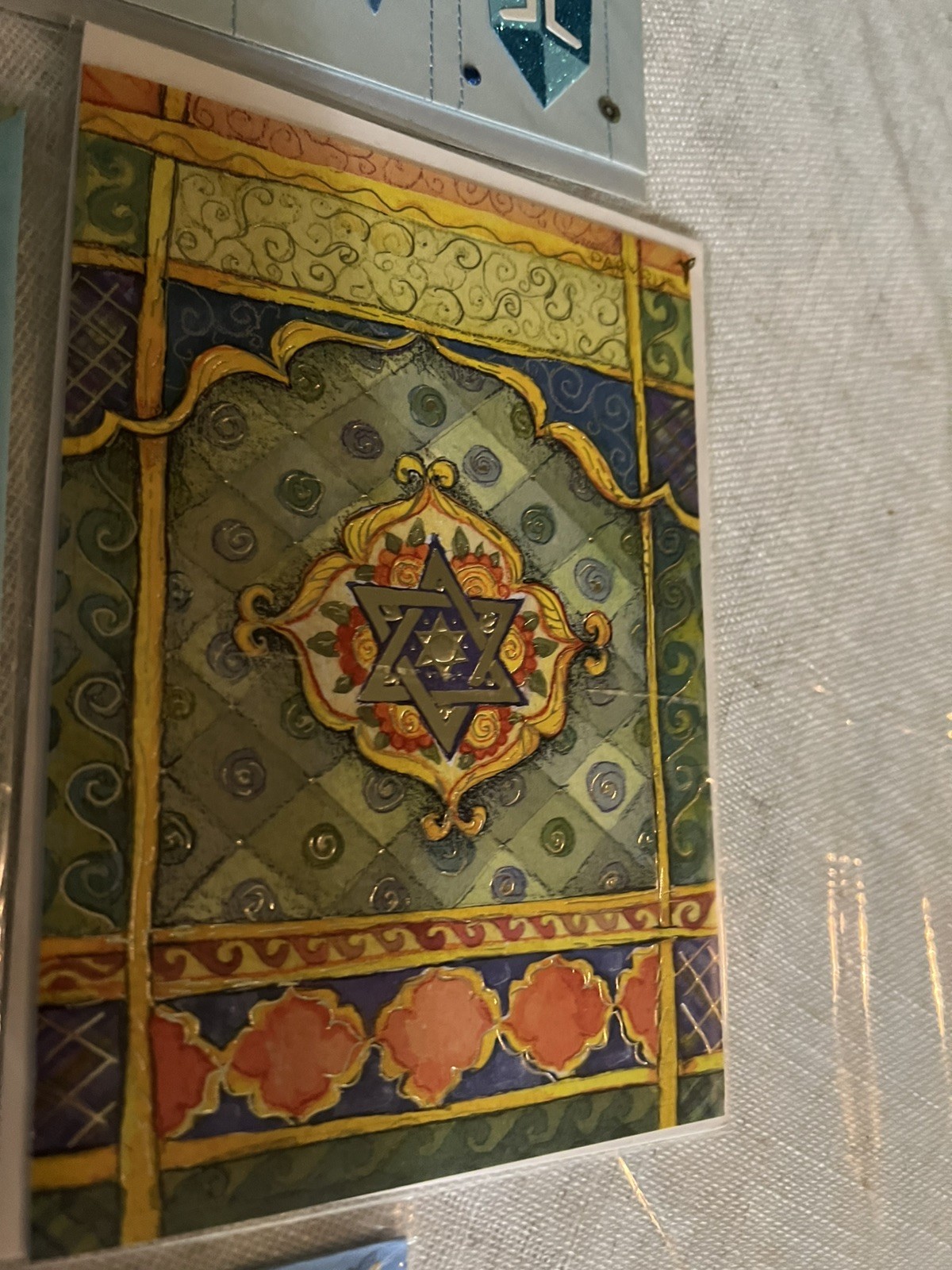 PAPYRUS Lot Of 7 Hanukkah Holiday Cards Sparkle Embellished Chanukah Pretty