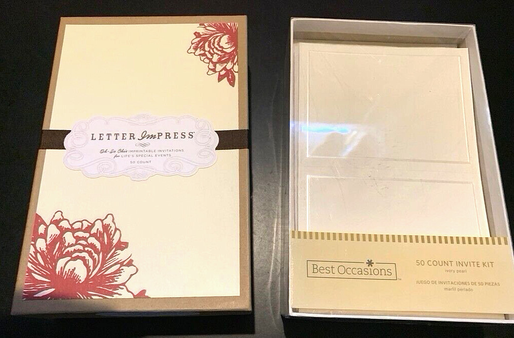 Lot of 2 Sets of Invitations (One is Letterpress in Style) – NEW