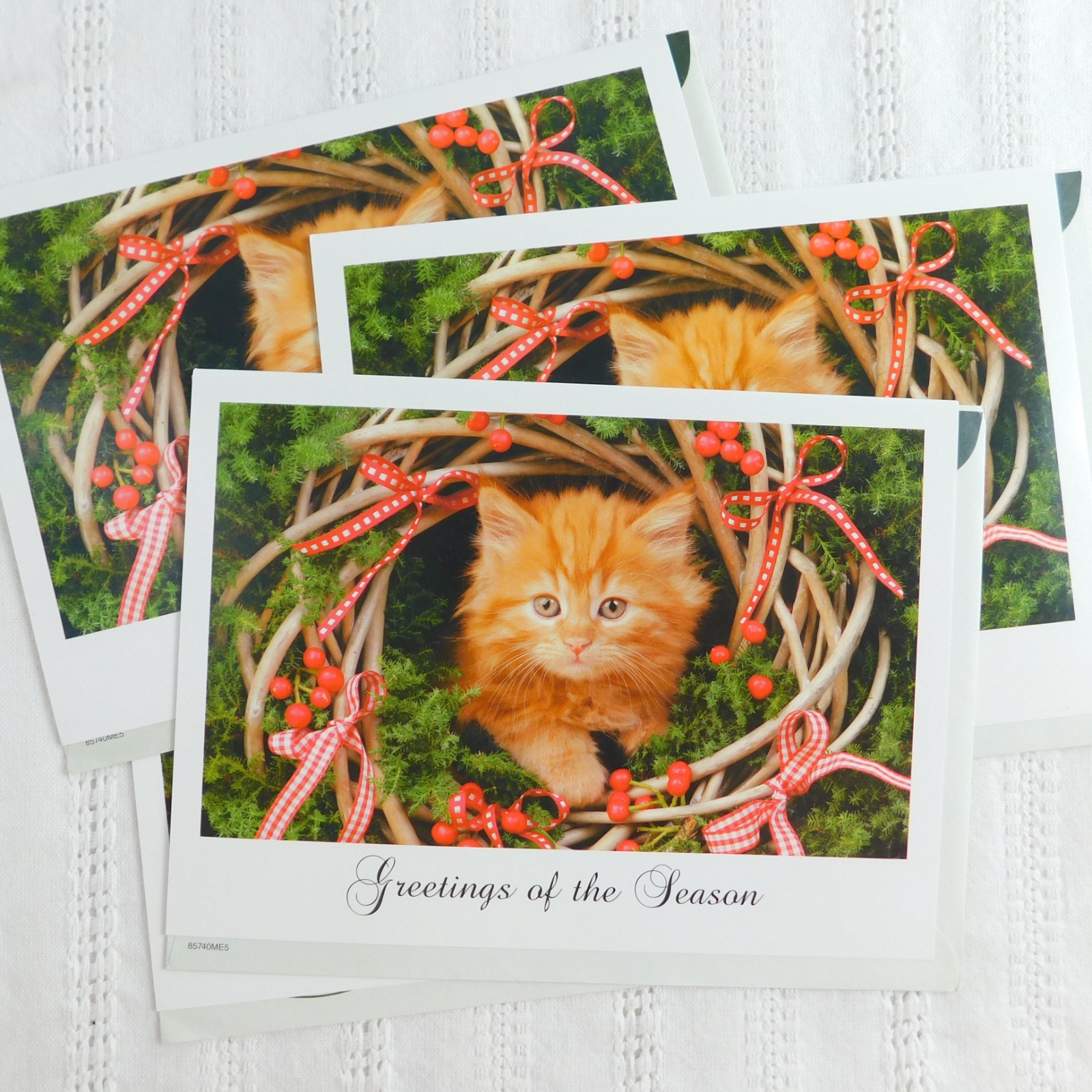 Christmas Greeting Cards Cats Kitties Lot of 31 w/ Envelopes Holiday Duplicates