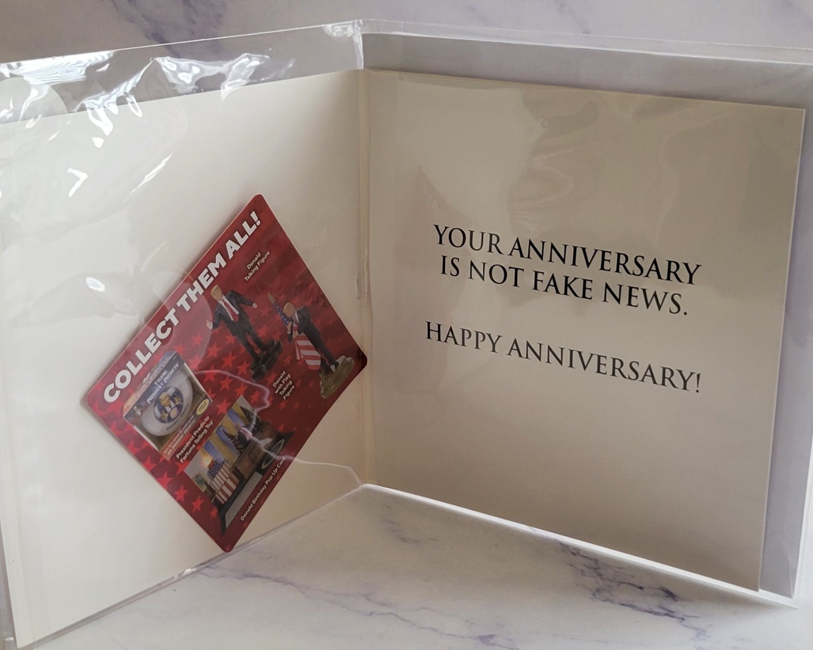 New Talking Trumps Anniversary Card Says Happy Anniversary in Donald Trumps