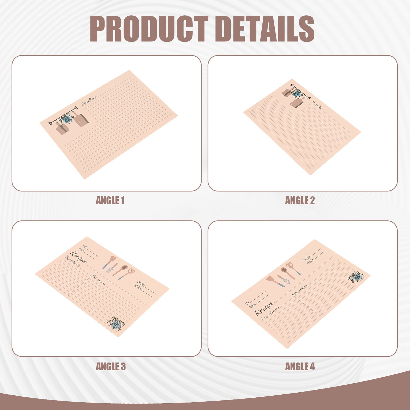 Recipe Cards 4X6Inches Set of 100 Sided Thick Cardstock Blank Recipe Cards6802