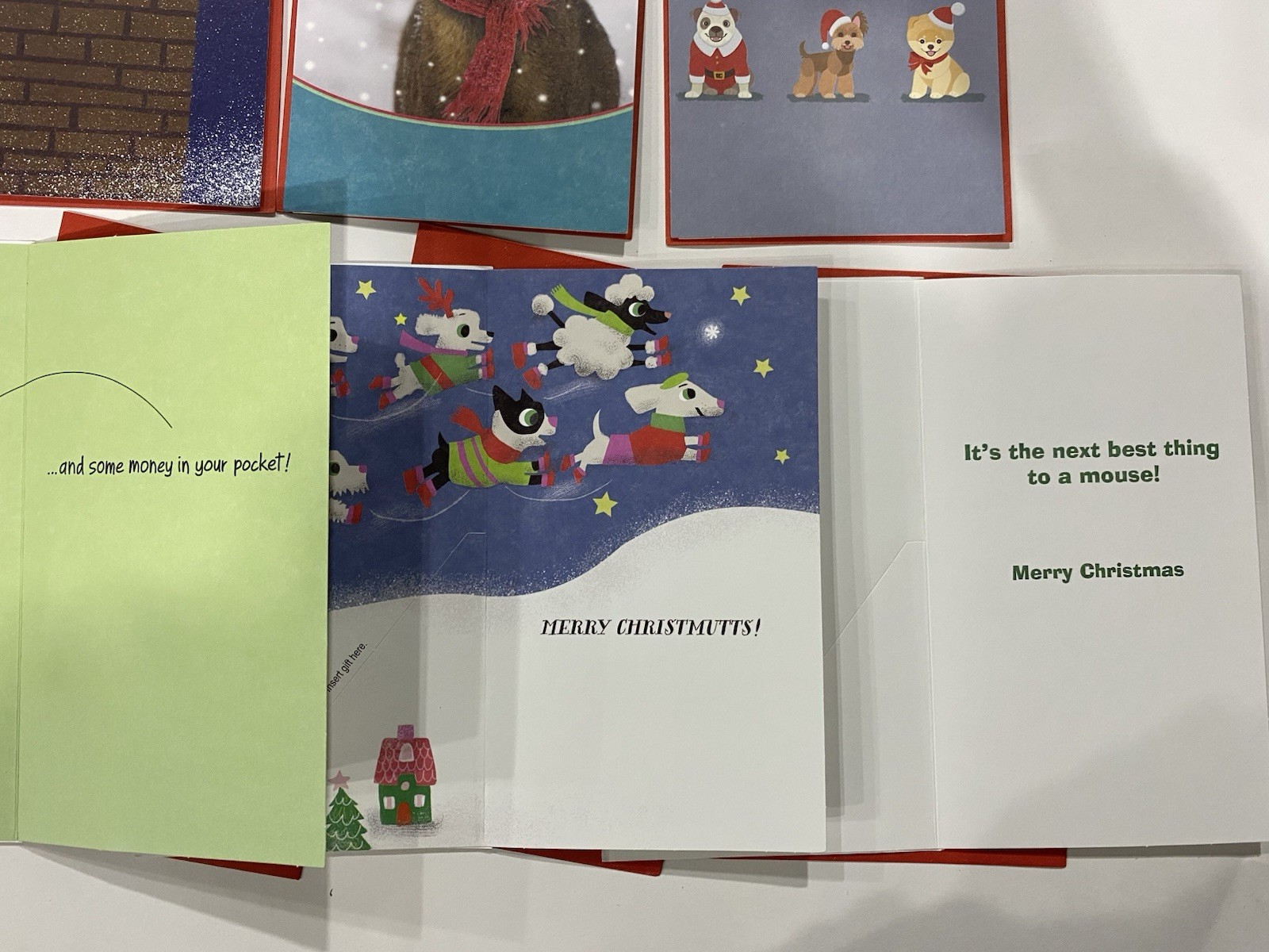 LOT OF 9 Christmas Cards Money/Gift Card Holder Funny Animal w/ Envelopes Mixed