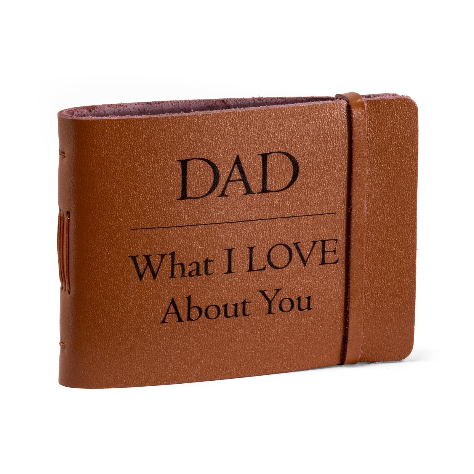 What I Love About You Dad Fill-in Book, Personalized Leather Journal Classic