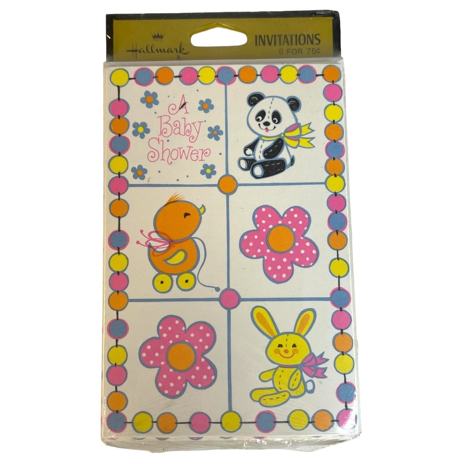 3 Hallmark Baby Shower Invitations 8 Packs Animal Design New Sealed Pink Yellow