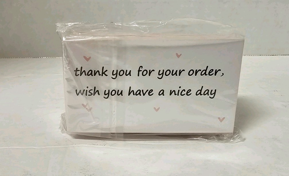 NEW 100 PCS Pink Thank You Cards for Small Business Front & Back Say Something