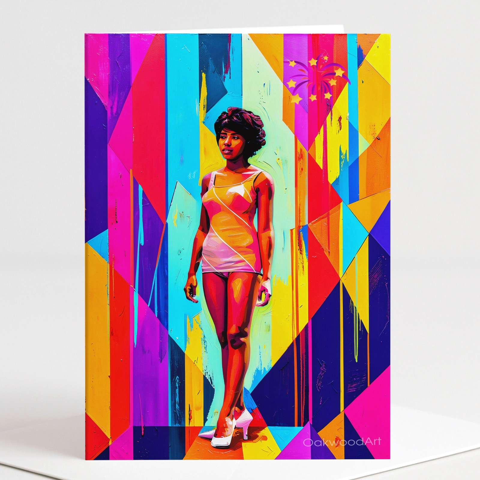 Set of 10 POP ART PIN UP Notecards, Beautiful Black Woman, Blank Inside