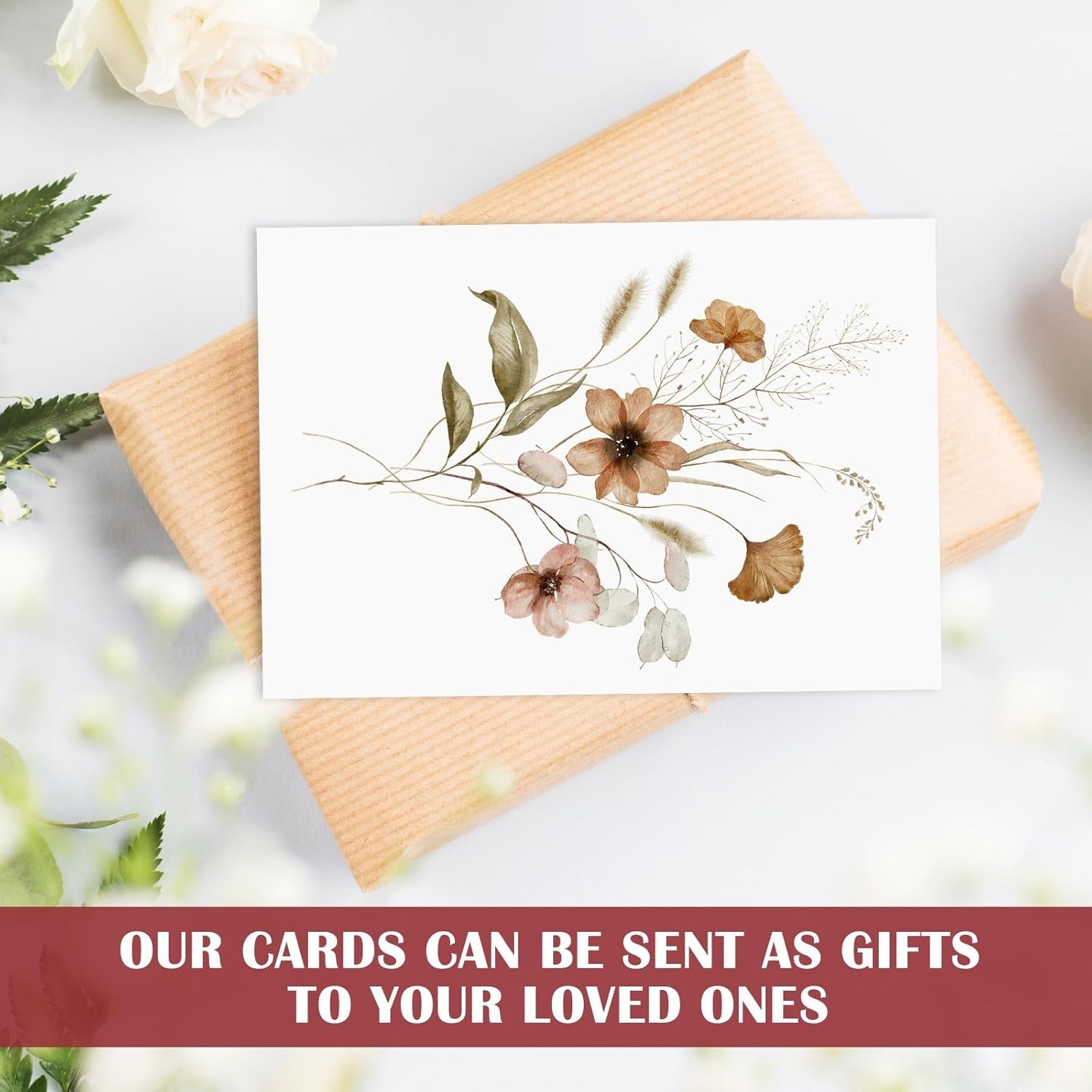 30 Blank Greeting Cards 4×6 with Envelopes Floral Note Cards Assorted Designs