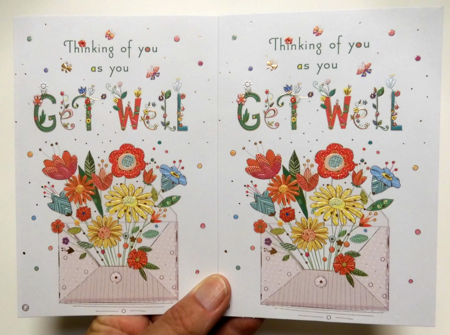 2 American Greetings Cards Turnowsky Design Thinking of You as You Get Well