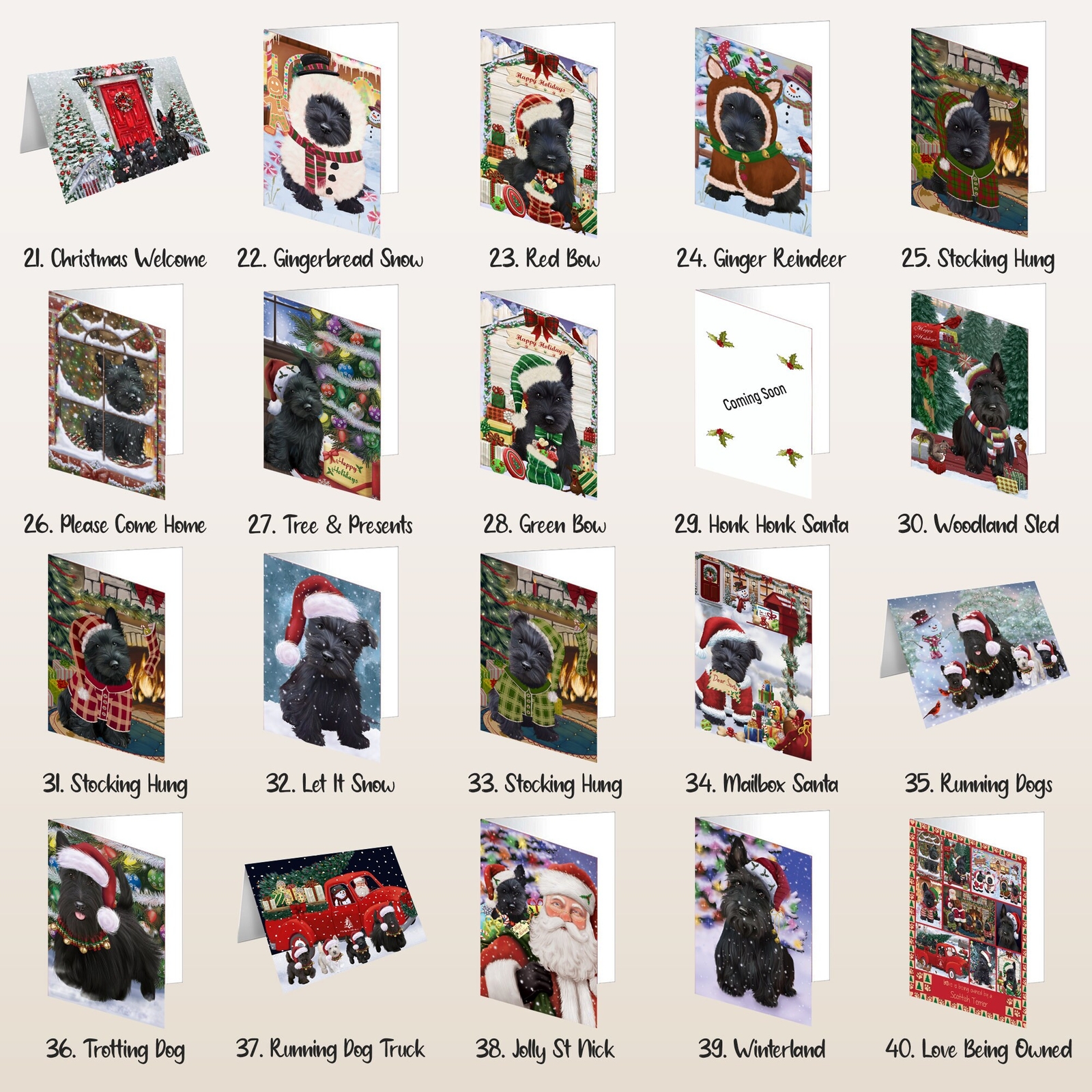 Scottish Terrier Dog Greeting Cards and Note Cards with Envelopes Christmas NWT