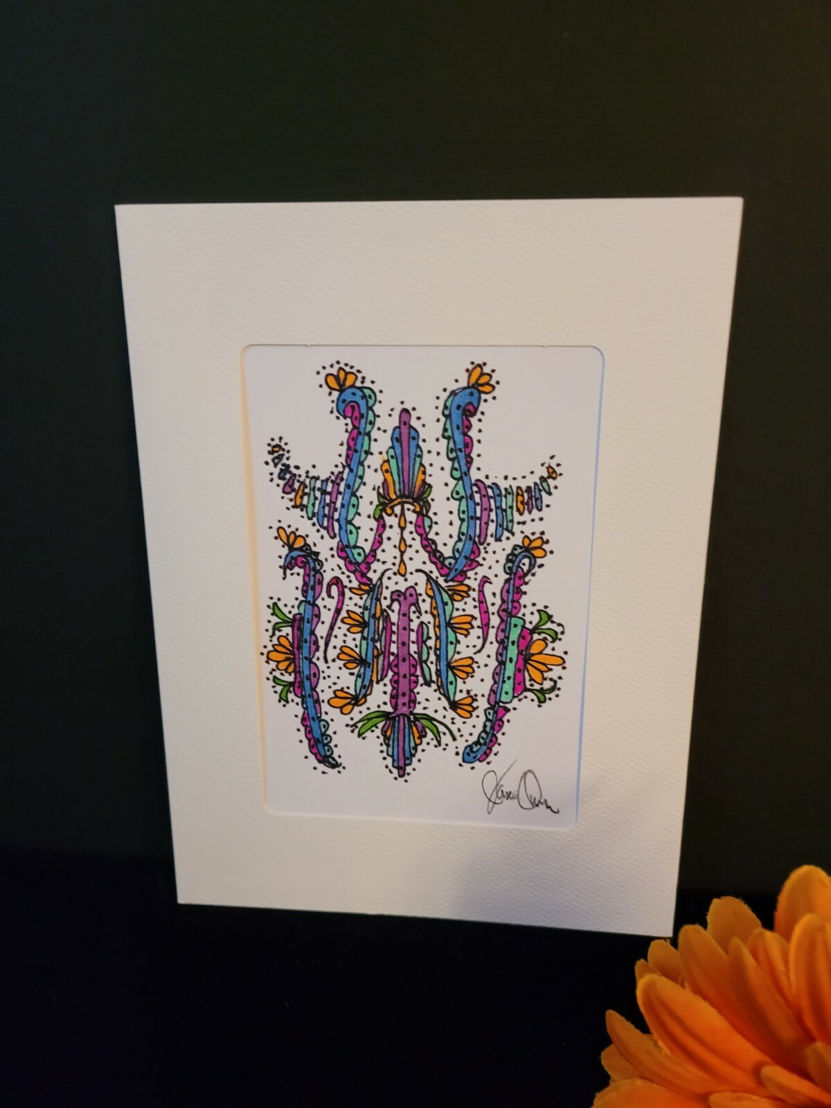 Box of 8 New Hand Drawn Abstract Art Greeting Cards Ink on Watercolor Stock