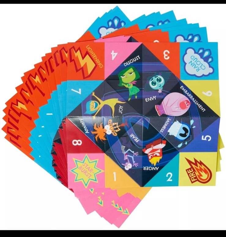 Inside Out 2 Valentine Exchange Cards Multi-colored Fortune Teller Activity 16pc