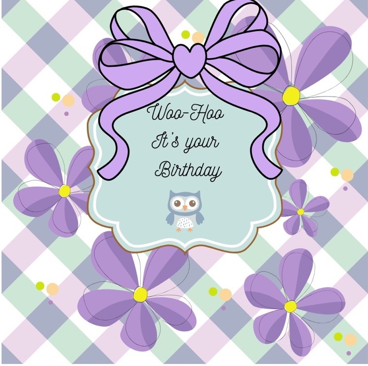 5×5 Inches Happy Birthday Card Her Friend Sister Daughter Owl HM
