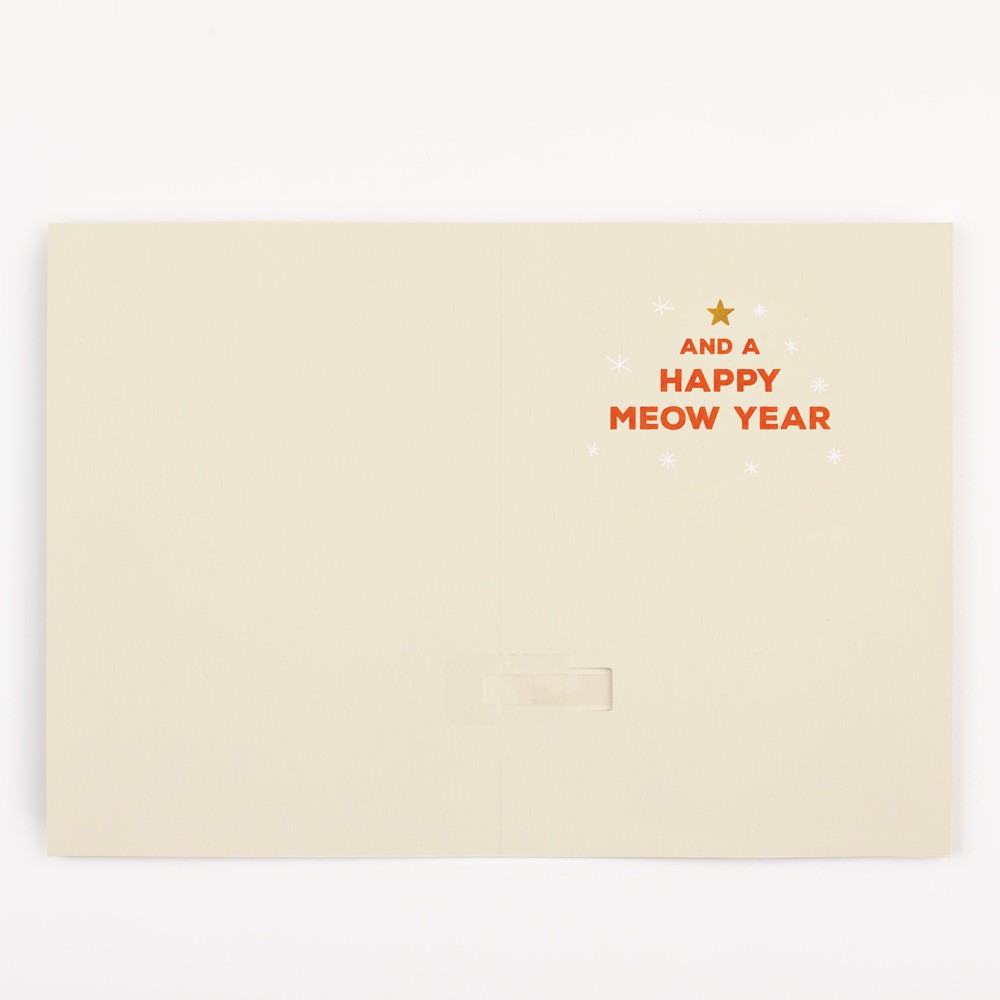 Endless Musical Greeting Card Meowy Christmas With Glitter Bomb 1/2PCS TL