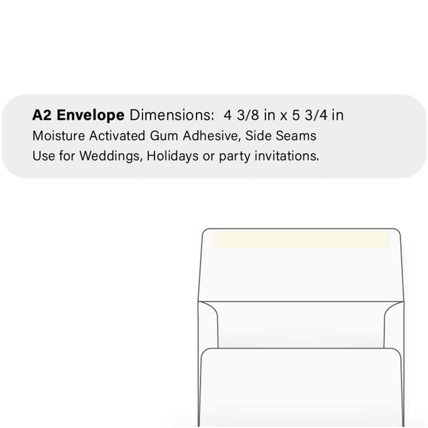 A2 Invitation Envelope – 24# White (4 3/8 x 5 3/4) – 1000 per Pack