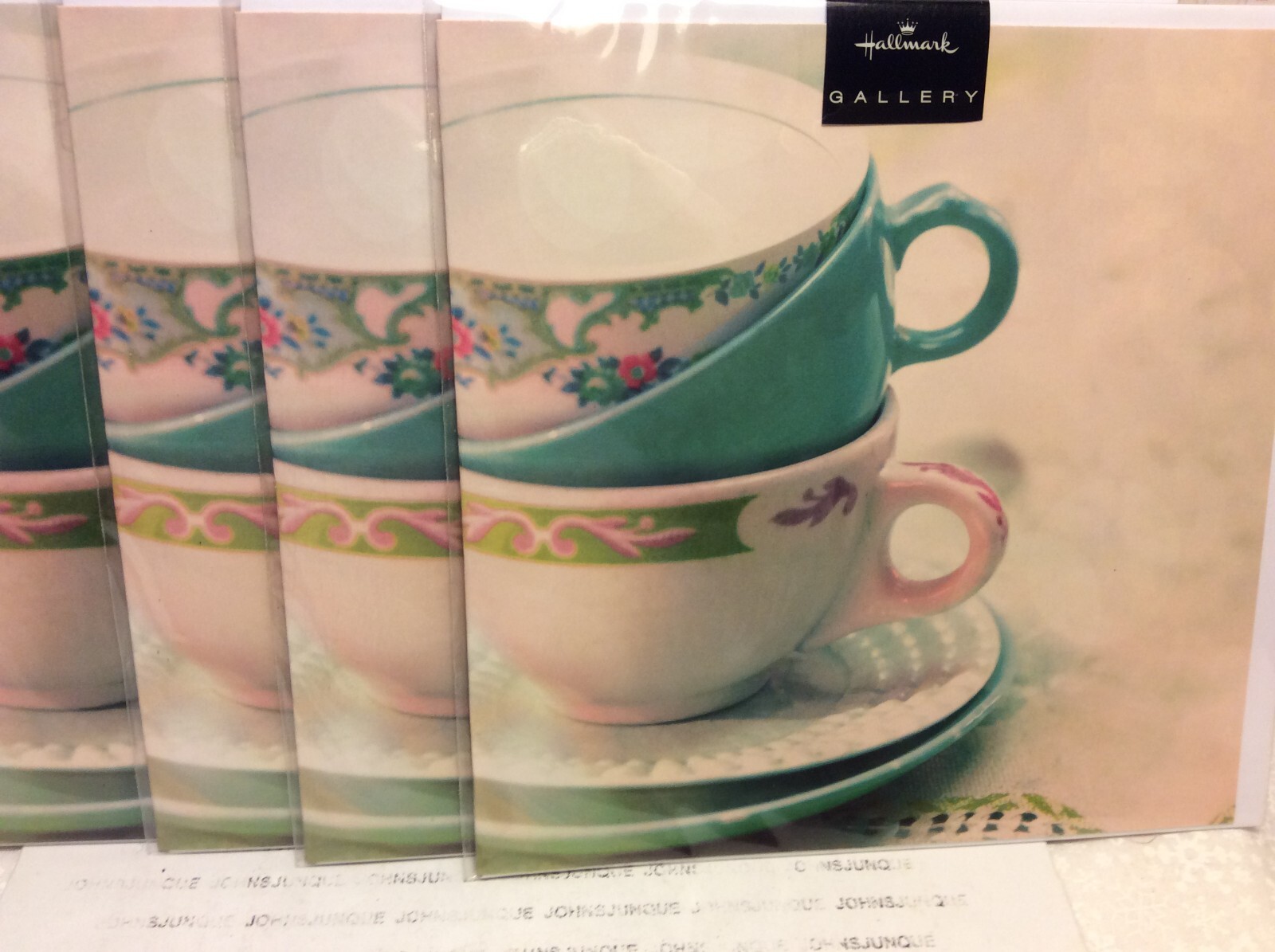 HALLMARK GALLERY GREETING CARDS New w/Envelopes LOT 4-BLANK INSIDE-COFFEE CUPS